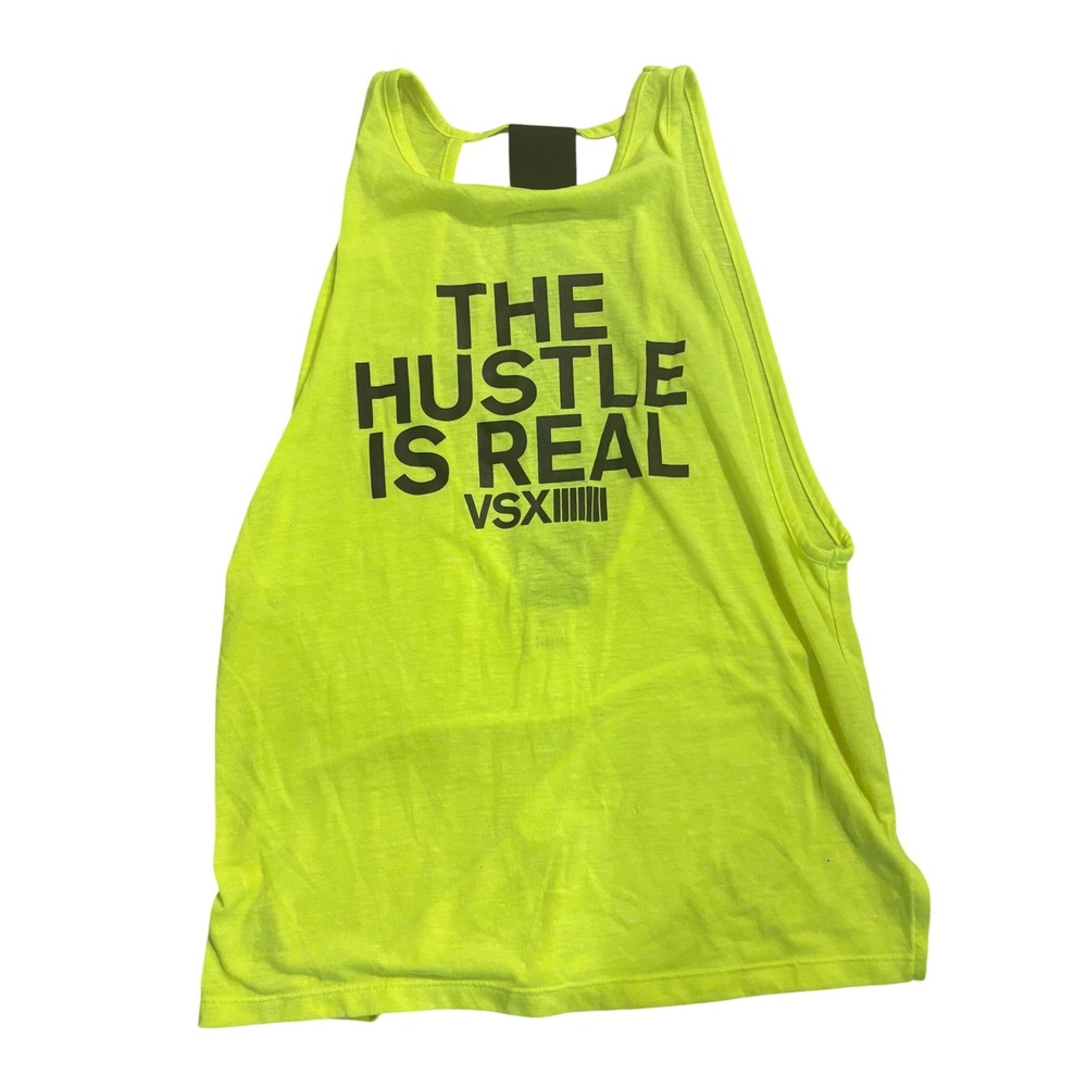Victorias Secret VSX Sport Neon Yellow The Hustle Is Real Tank Top XS